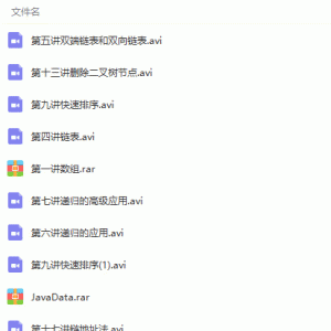 视频教程Java版数据结构与算法/资源大小：4.15G