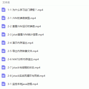 Java高级核心技术之性能监控与调优视频教程/大小：1.12G