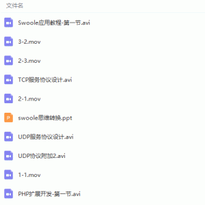 Swoole聊天室项目实战视频教程/大小：9.48G