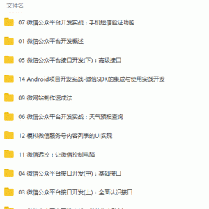微信公众平台开发从入门到精通视频教程/大小：1.79G