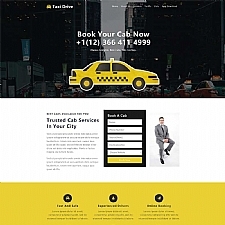 黄色出租车服务网站单页html响应式网页模板